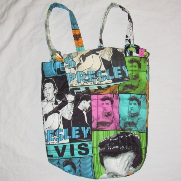 Elvis Presley Patchwork Collage Fabric Quilted Mini Backpack Handmade - Picture 1 of 4